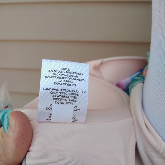 Shade & Shore One-Piece Bikini Green Floral Print NWT Underboob Cut-Out - Picture 14 of 14